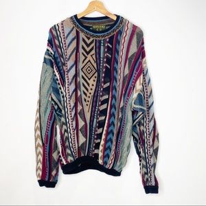 Vintage Tosani Coogi Style Multicolor Striped Sweater